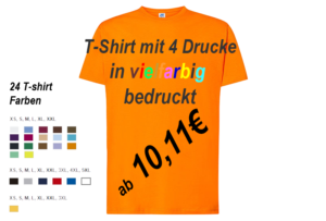 JHK150 Promo Shirt T-Shirt Druck mit 4 Drucke, bedrucken lassen 10,11€