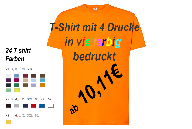 JHK150 Promo Shirt T-Shirt Druck mit 4 Drucke, bedrucken lassen 10,11€